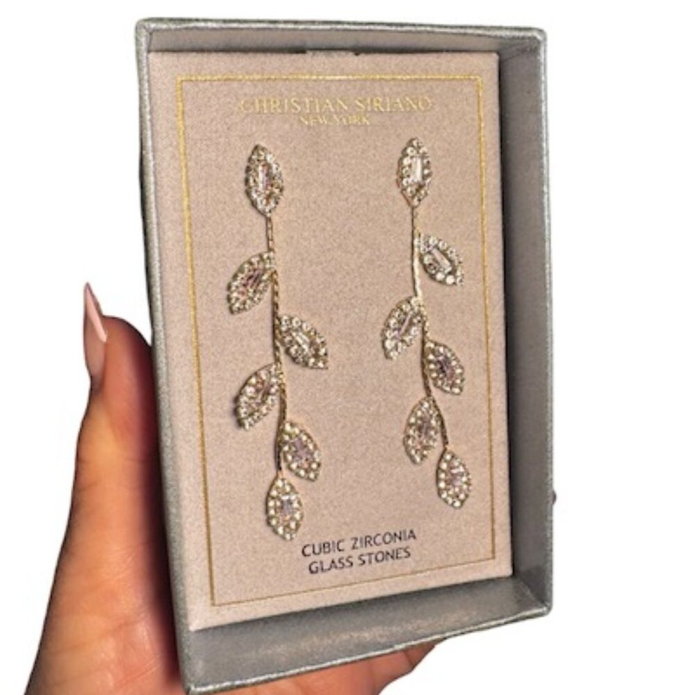 Christian Siriano Crystal Drop Statement Earrings